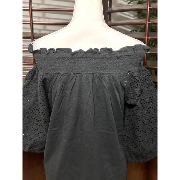Lauren Ralph Lauren Women's Off Shoulder Eyelet Lace Sleeve M NWT - Picture 6 of 10